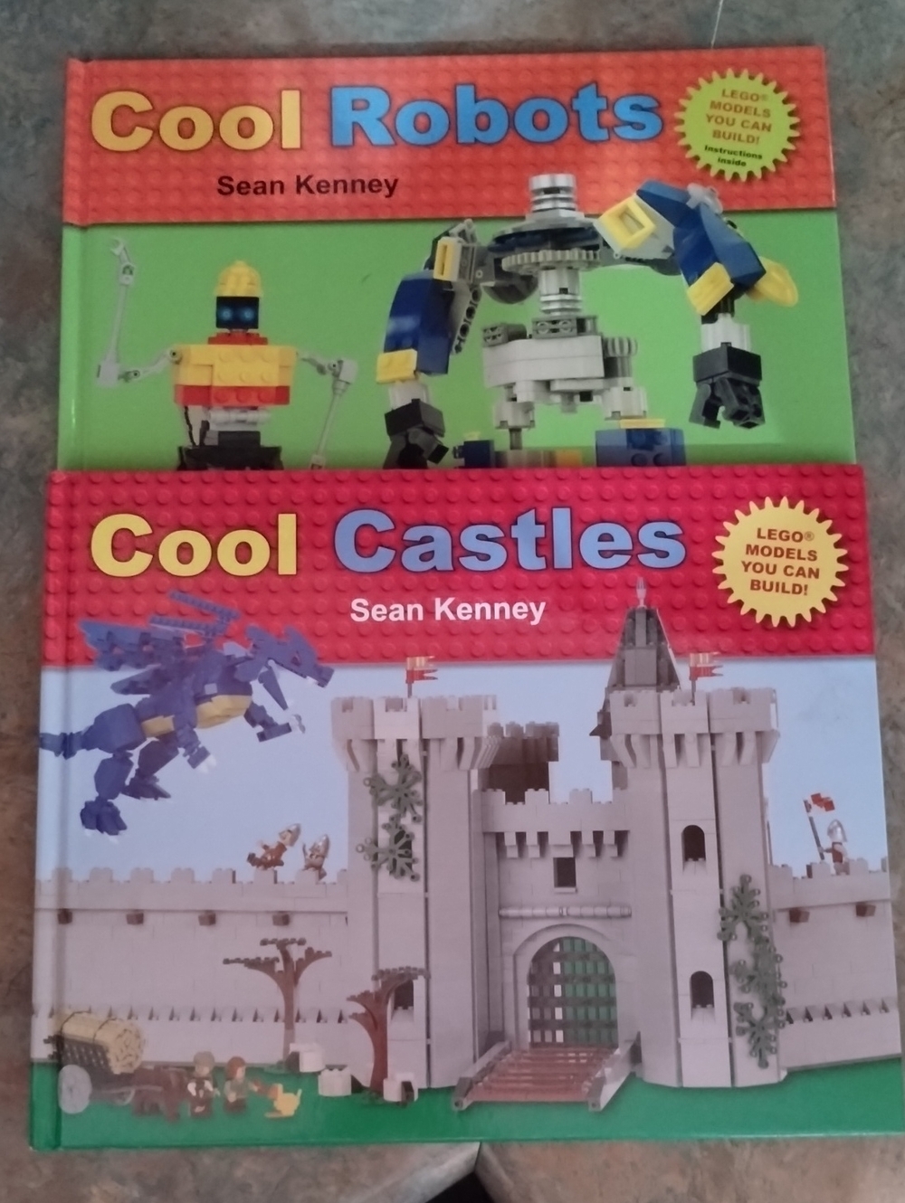 Cool Robots & Cool Castles Kids Toy Building Book Set - Red/Green/Blue